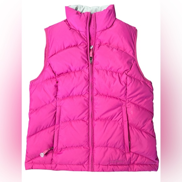 LL Bean Goose Down Puffer Vest Pink Full Zip Lightweight Outdoor Women’s S - Picture 1 of 7